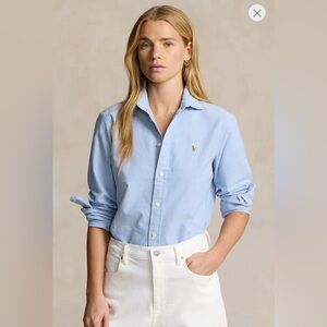 Ralph Lauren Women’s Slim Fit Oxford Shirt Blue Sz 0